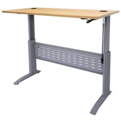 Rapid Span Electric Height Sit Stand Desk 1200x700 Silver Beech